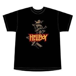  Hellboy Logo With Bones Black T Shirt X Large: Toys 