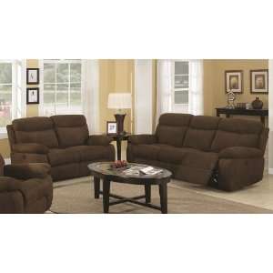 com 2pc Power Motion Sofa Set with Stitching in Dark Brown Microfiber 