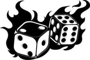 Nail Decals *Set of 20* DICE ON FLAMES  