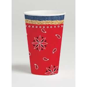  Western Themed Paper Beverage Cups   12 Ounces Health 