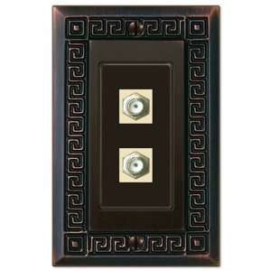  Meander Antique Bronze   2 Cable TV Wallplate