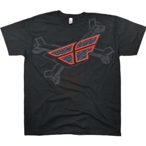 Fly Racing Bone A Fide Mens Short Sleeve Casual Wear Shirt   Black 