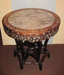 Antique Chinese Center table With Marble Top Circa 1860s  