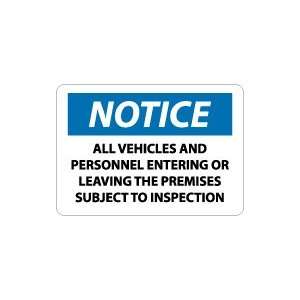   The Premises Are Subject To Inspection Safety Sign