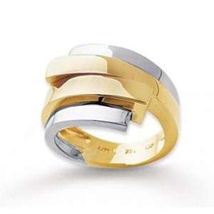  14k Two Tone Gold Shiny Fashion Ring: Jewelry