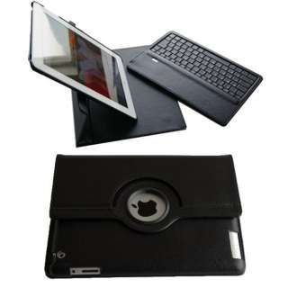 Premium Apple iPad 2 Leather Case with Detachable Keyboard and Swivel 