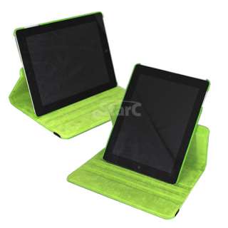 The New iPad 3 360 Rotating Leather Case Magnetic Smart Cover Stand 