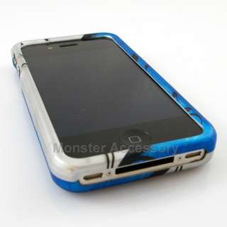 Protect your Apple iPhone 4 with Blue Flowers Gem Diamond Bling Case!