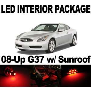 Infiniti G37 Coupe Sunroof 08+ RED 7 x SMD LED Interior Bulb Package 