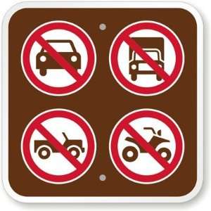  NO Car, Truck, Jeep, Bike Graphic Engineer Grade Sign, 12 