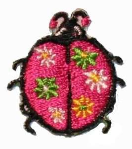 Lot of 5 Lady Bug Daisy Iron On Hippie Applique Patches  