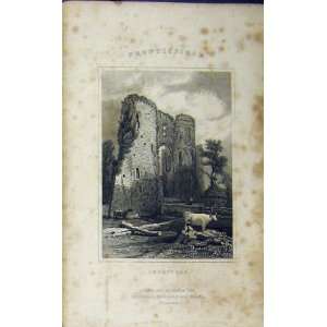  C1850 View Ingestrie Ruins Church Antique Dugdales