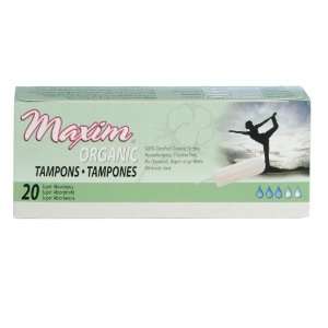  Maxim Organic Non Applicator Tampon, Super, 20 Count, 2 