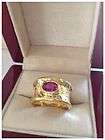 100% Authentic JEAN MAHIE Pink Sapphire 22K Yellow Gold RING 