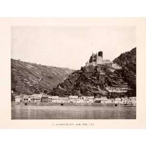  1906 Print Maus Kat Castle Sankt Goarshausen Rhineland 