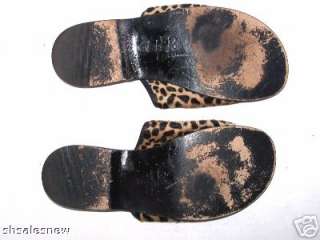 CREW CLASSIC SANDALS LEOPARD LEATHER TAN BLACK ITALY  