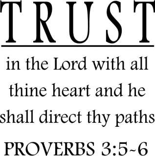 Trust In The Lord Lettering Sticker Vinyl Decal Words  