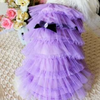 COLOR Luxury Cat Dog clothes Party Wedding Princess Layer skirt dress 