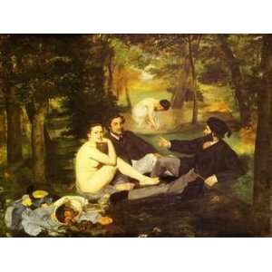   Edouard Manet Canvas Art Repro Luncheon on the Grass: Home & Kitchen