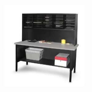  Mailroom Table with Riser and 25 Slot Organizer: Office 