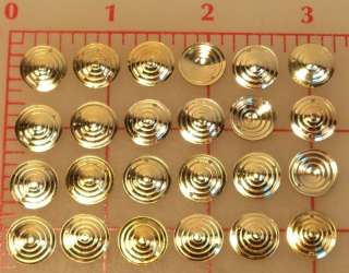 24 Vintage plastic gold round lg spiral sequins 12mm  