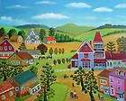 Naive Art Summertime Original Oil Painting on Canvas by Konstantin 