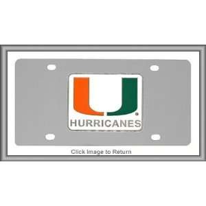  NCAA Miami Hurricanes Stainless Steel License Plate*SALE 