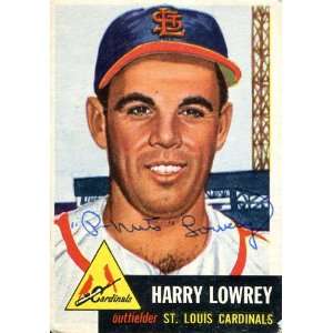  Harry Lowrey Autographed 1953 Topps Card 