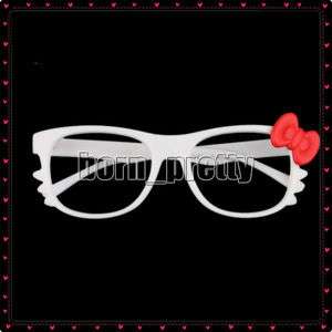   Eyeglasses Frame Red Bowknot White Frame No Lense Glasses Gilrs Needs