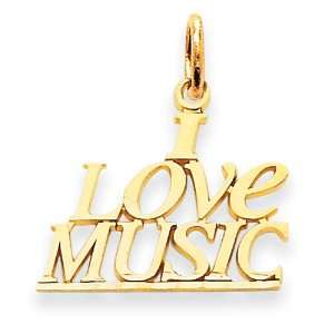  14k I Love Music Charm: West Coast Jewelry: Jewelry