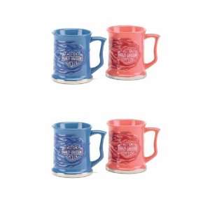   Davidson Collectibles ~ Set of 4 Flame Logo Mugs: Sports & Outdoors