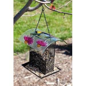  Spring Finch Square Feeder with Glass Dome Patio, Lawn & Garden