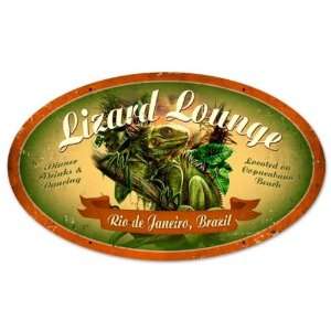  Lizard Lounge Miscellaneous Oval Metal Sign   Garage Art 