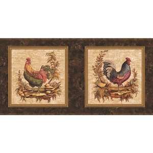  Brown Rooster Wallpaper Border