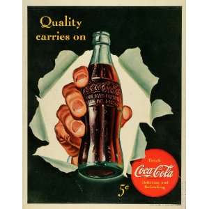 1942 Ad World War II Quality Carries On Coca Cola Soda 