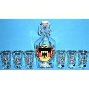  Liquor Decanter w/Shot Glasses