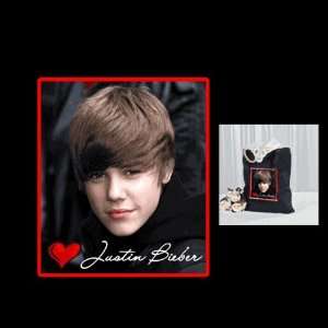 Justin Bieber Deluxe Black Tote (Size 12 1/4 X 12 1/4 )