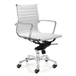 Zuo Modern Furniture Design Lider Office Chair White Leatherette 