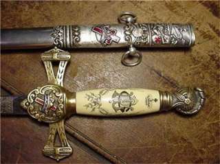Antique Masonic Knights Templar Sword & Scabbard Horstmann 