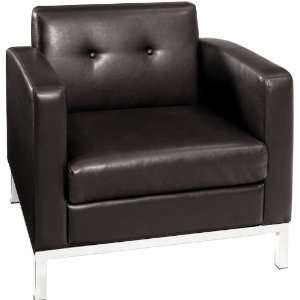   Avenue Six Wall Street Espresso Faux Leather Armchair: Home & Kitchen
