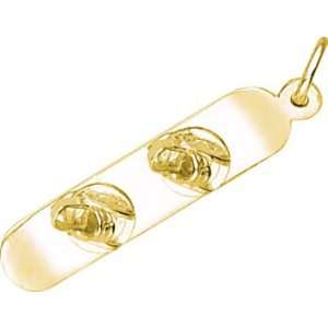  Rembrandt Charms Snowboard Charm, Gold Plated Silver 