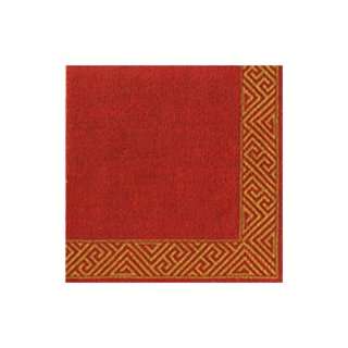 Greek Key Border Red Christmas Party Lunch Napkins:  