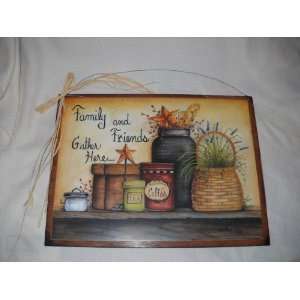  Family & Friends Gather Large Country Kitchen Sign Coffee 