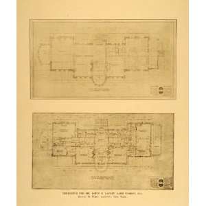  1909 House Louis Laflin Lake Forest Floor Plans Print 