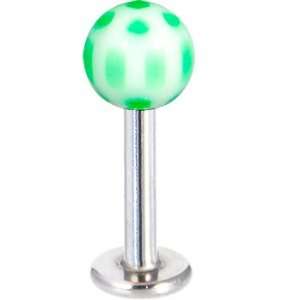  Labret   Dark Green Soccer Ball Jewelry