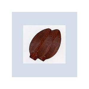  Hunter Fan Co. Set of 5 Hand Carved Cherry Wood Palm Leaf 