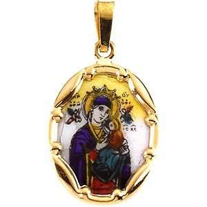  14k Lady of Perpetual Help Medal 25x19.5mm/14kt yellow 