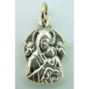  Bracelet Catholic Petite Medal Silver Gild Our Lady Perpetual Help
