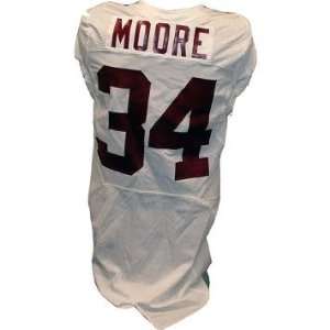  Courtney Moore #34 Alabama 2008 09 Game Issued White 