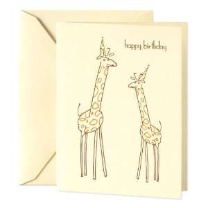  Crane & Co. Letterpress Giraffe Birthday Greeting Card 